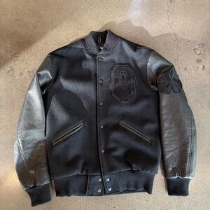OVO x Roots Varsity Jacket - Triple Black - Men's Medium
